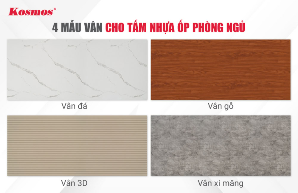 4 mẫu vân cho tấm nhựa ốp phòng ngủ