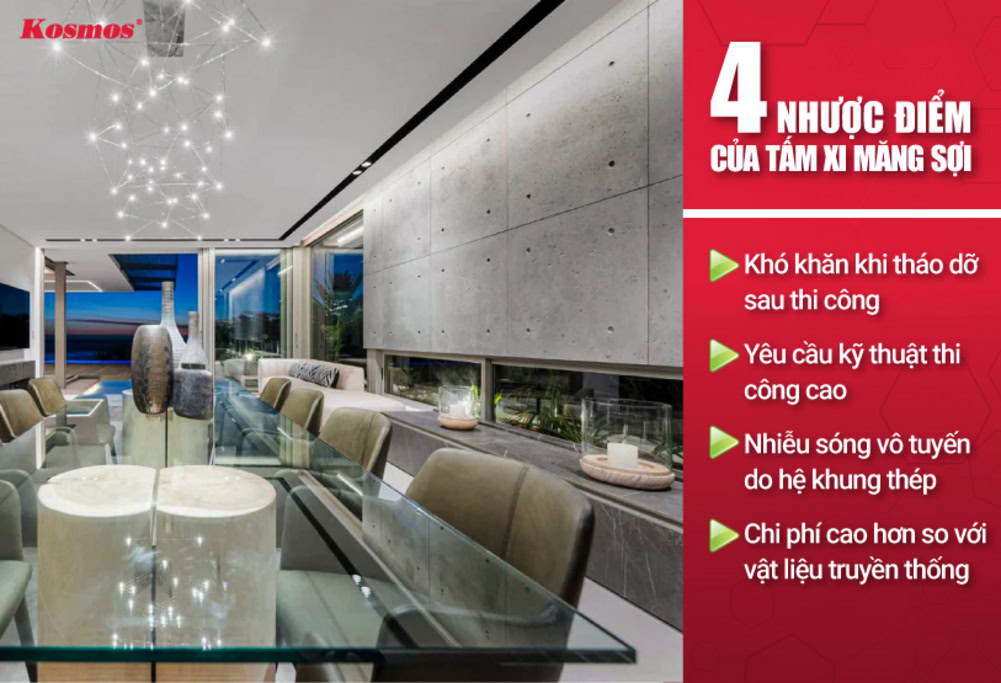 4 nhược điểm của tấm xi măng sợi