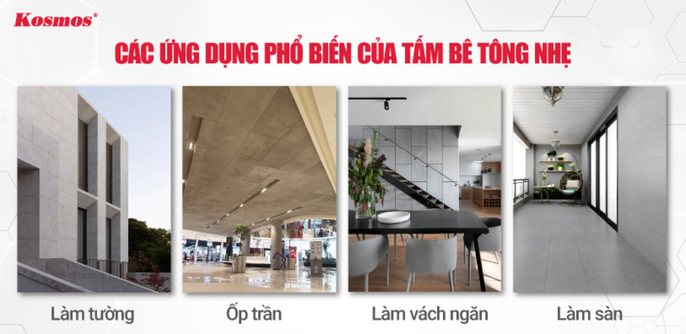 4 ứng dụng phổ biến của tấm bê tông nhẹ