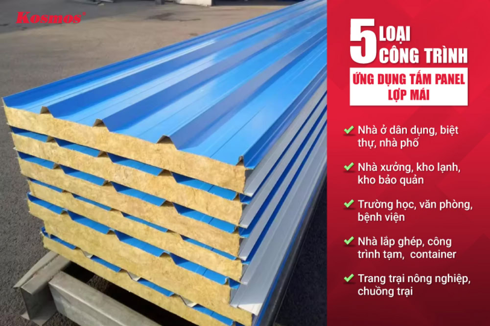 5 hạng mục công trình ứng dụng tấm panel lợp mái