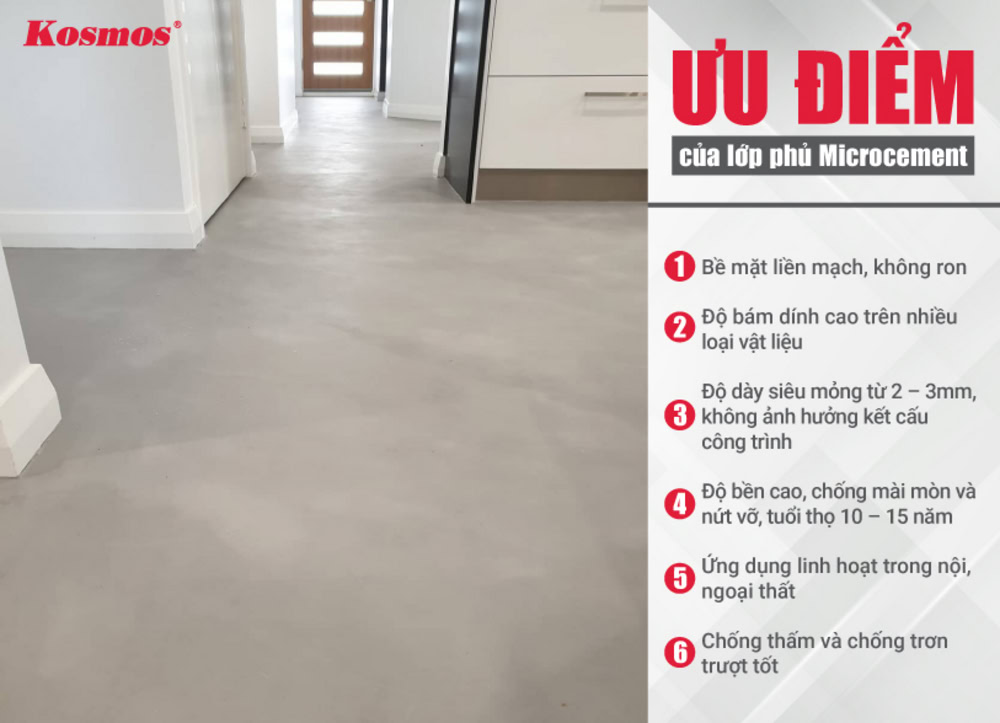 6 lợi ích nổi bật khi sử dụng lớp phủ Microcement