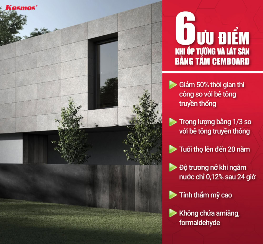 6 ưu điểm khi ốp tường và lát sàn bằng tấm Cemboard