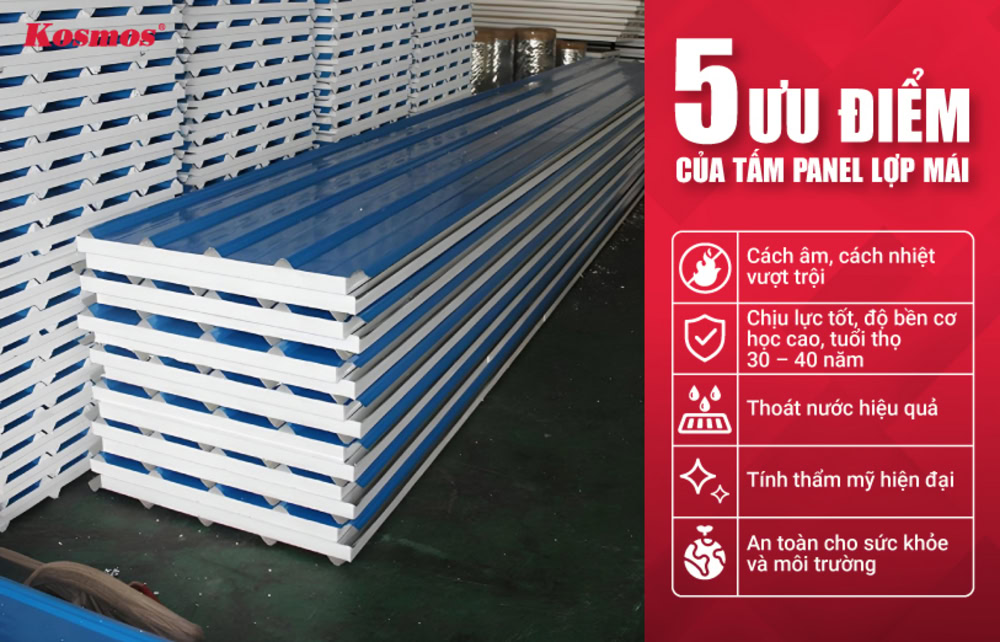 6 ưu điểm nổi bật của tấm panel lợp mái nhà
