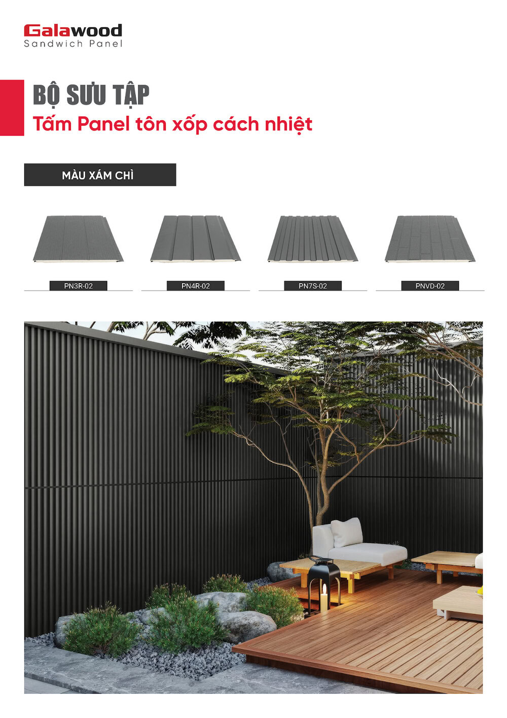 Bộ sưu tập tấm Panel tôn xốp cách nhiệt