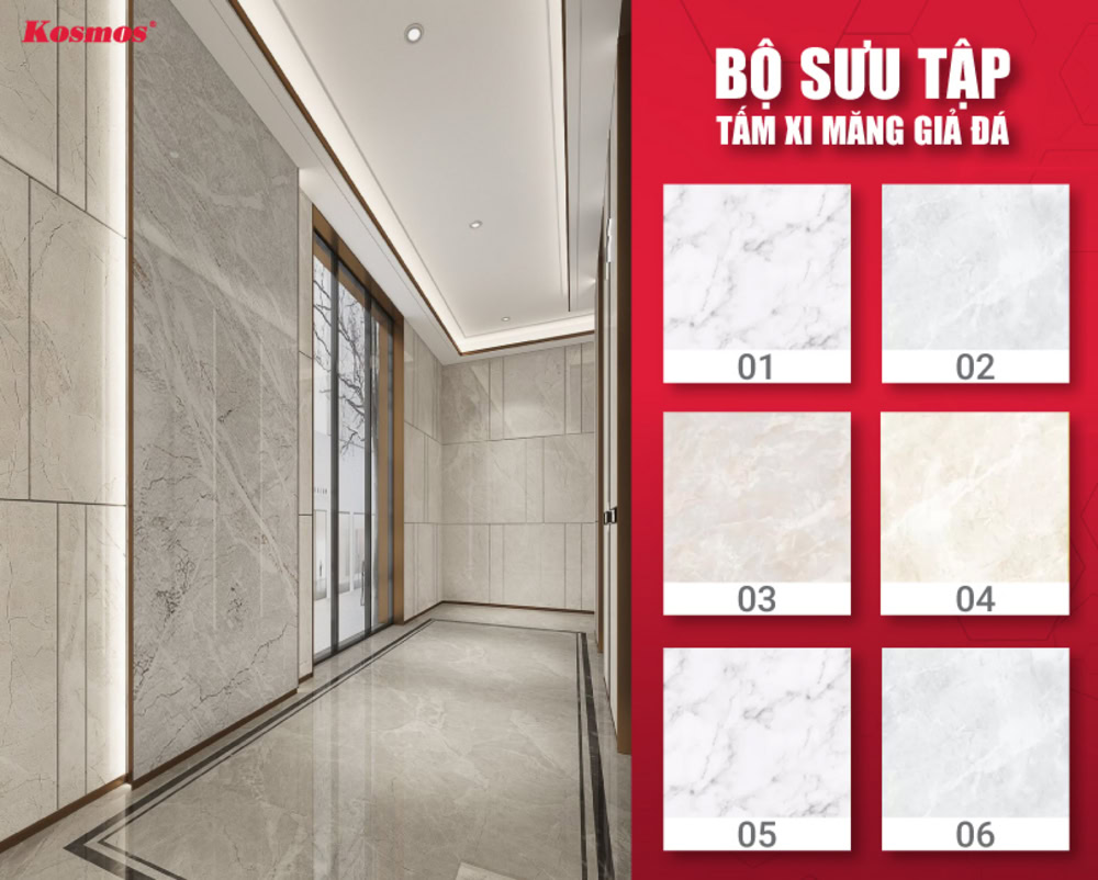 Bộ sưu tập tấm xi măng giả đá