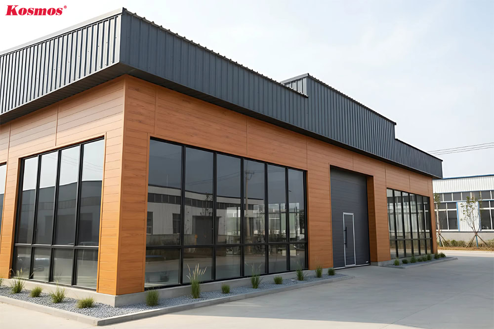 Công trình thực tế ứng dụng tấm panel vân gỗ màu nâu cánh gián