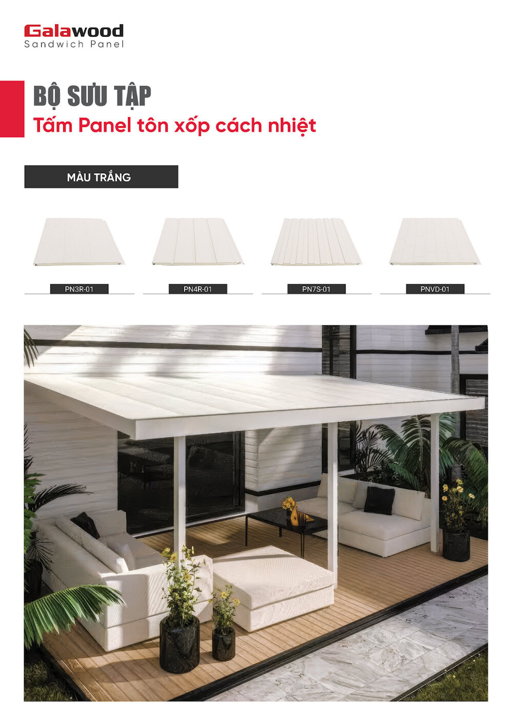 Bộ sưu tập tấm Panel tôn xốp cách nhiệt màu trắng Bộ sưu tập tấm panel tôn xốp cách nhiệt màu trắng