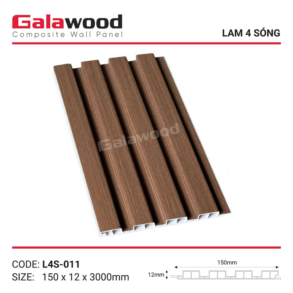 Lam 4 sóng Galawood L4S-011 màu nâu xước