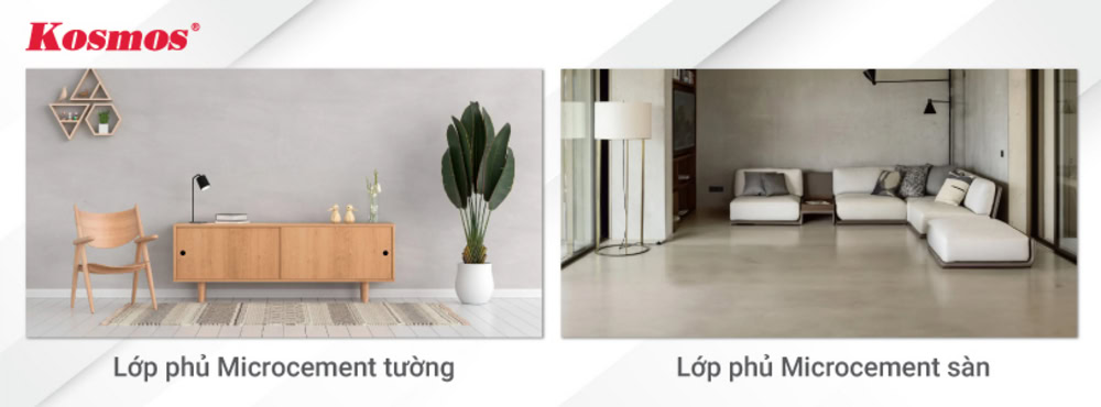 Lớp phủ Microcement được ứng dụng hoàn thiện cho bề mặt sàn, tường