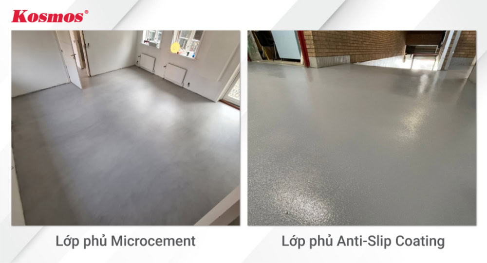 Lớp phủ Microcement và Anti-Slip Coating có ưu, nhược điểm riêng