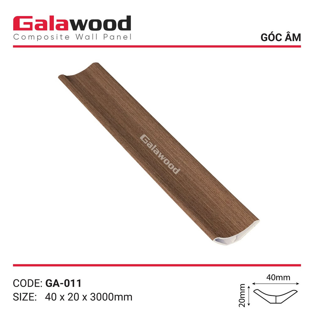 Phụ kiện nẹp góc âm mã GA-011 màu nâu xước