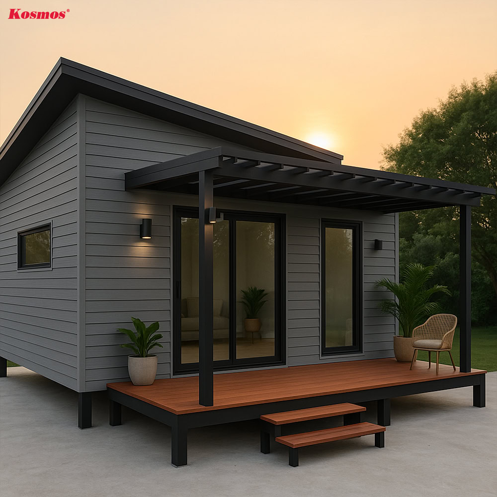 Sử dụng bộ đồng màu Panel và phụ kiện xám mờ trang trí nhà lắp ghép