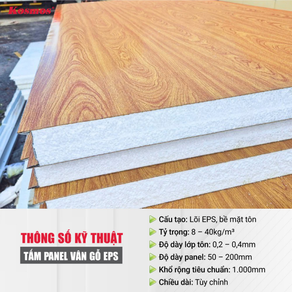 Thông số kỹ thuật tiêu chuẩn của tấm panel vân gỗ EPS