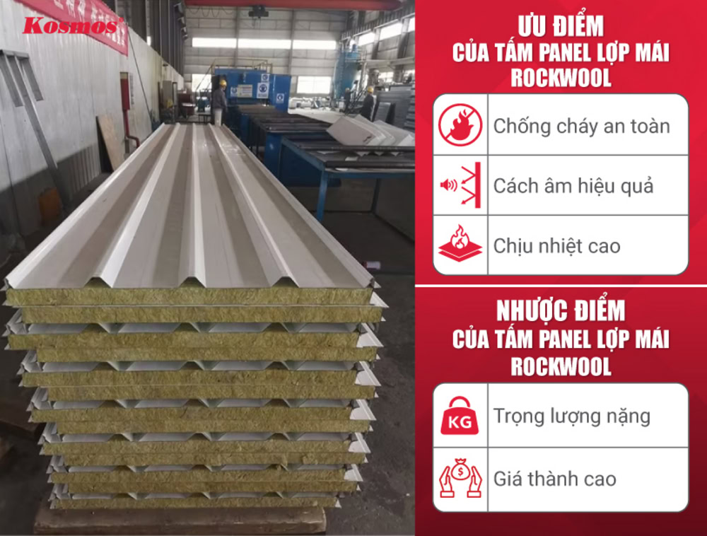 Ưu và nhược điểm của tấm lợp mái panel lõi bông khoáng