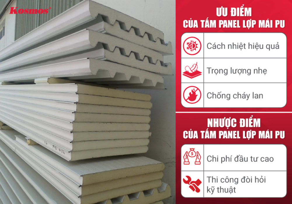 Ưu và nhược điểm của tấm lợp mái panel lõi PU