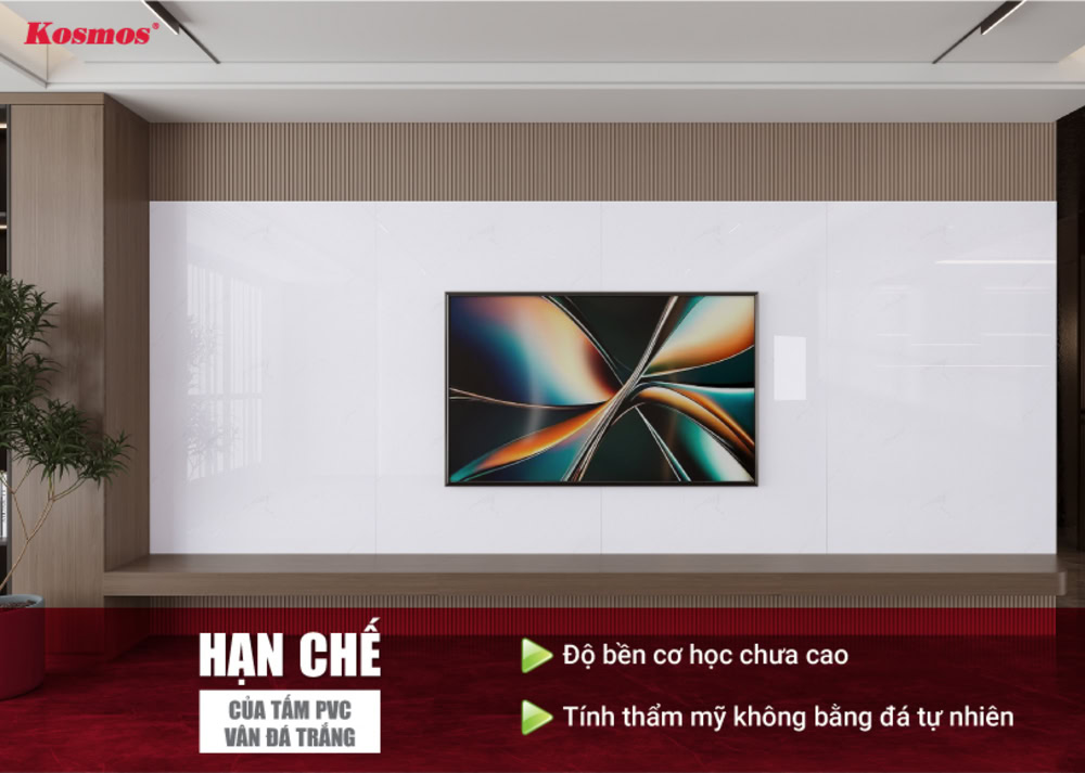 2 hạn chế cần lưu ý của tấm PVC vân đá trắng