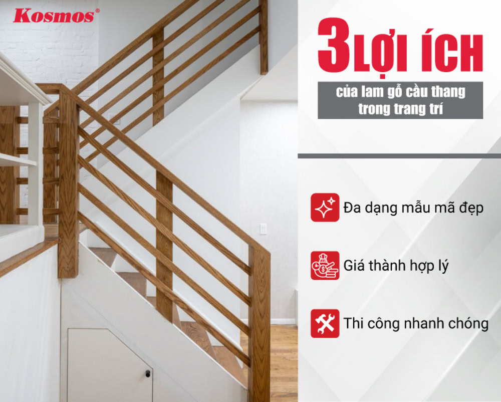 3 lợi ích của lam gỗ cầu thang trong trang trí