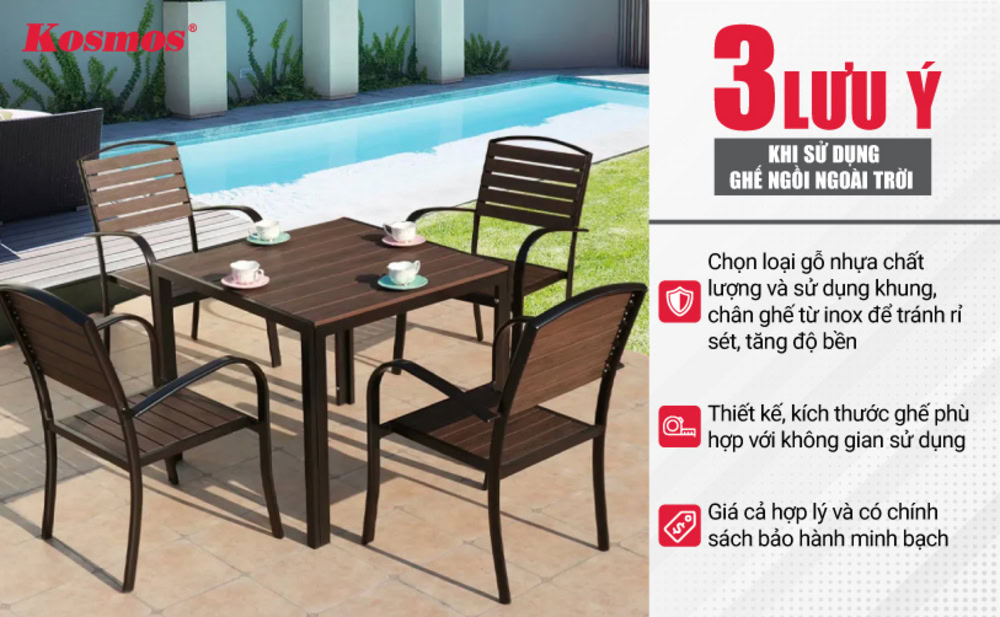 3 lưu ý khi sử dụng ghế ngồi ngoài trời