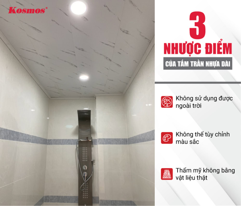 3 nhược điểm của tấm trần nhựa dài