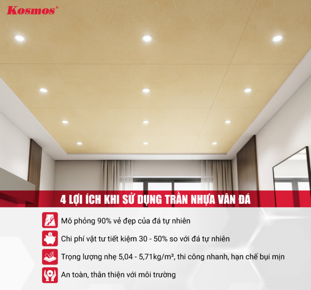 4 lợi ích khi sử dụng trần nhựa vân đá 4 lợi ích khi sử dụng trần nhựa vân đá