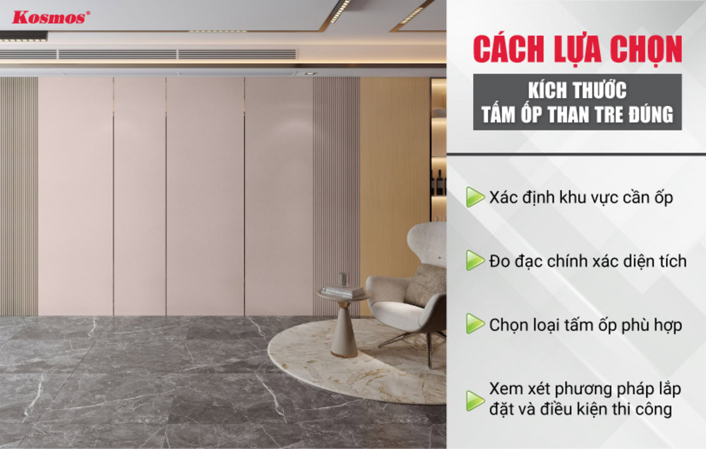 4 lưu ý để lựa chọn kích thước tấm ốp than tre đúng
