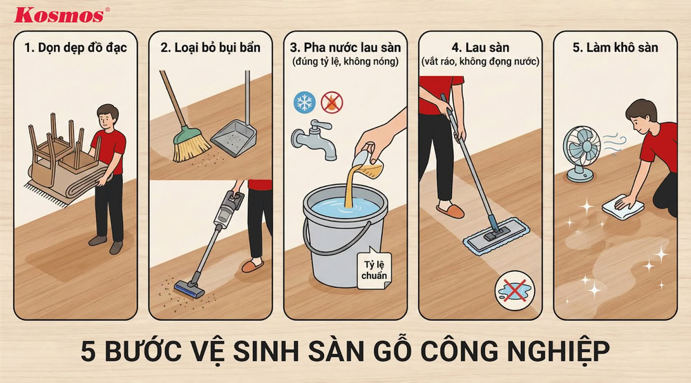 5 bước vệ sinh sàn gỗ đúng chuẩn 5 bước vệ sinh sàn gỗ đúng chuẩn