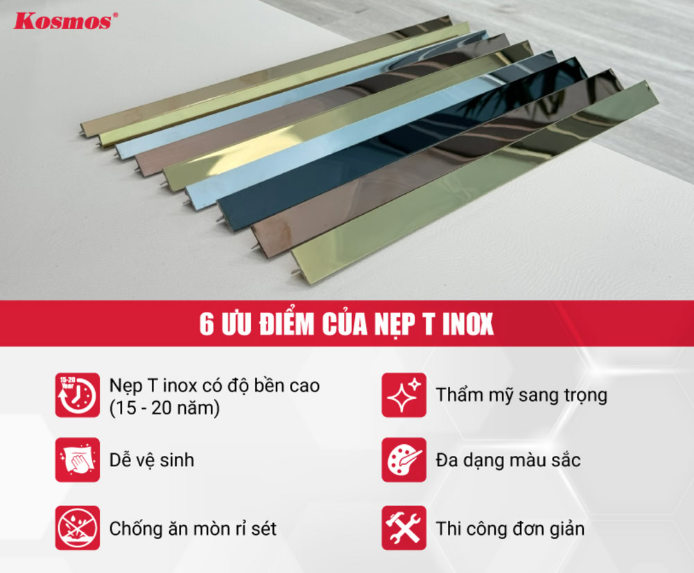 6 ưu điểm của nẹp T inox