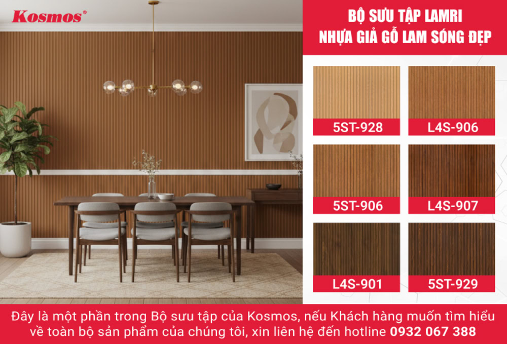 Bộ sưu tập lamri nhựa giả gỗ lam sóng đẹp