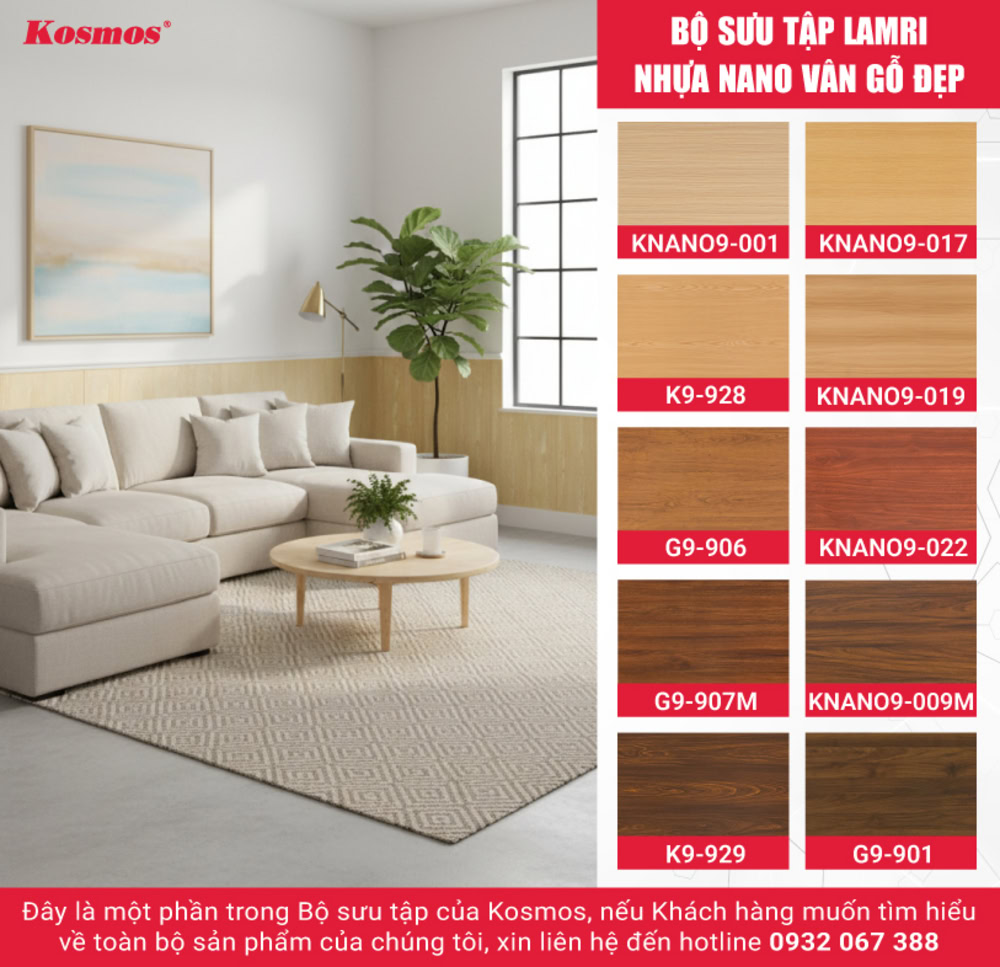 Bộ sưu tập lamri nhựa Nano vân gỗ đẹp