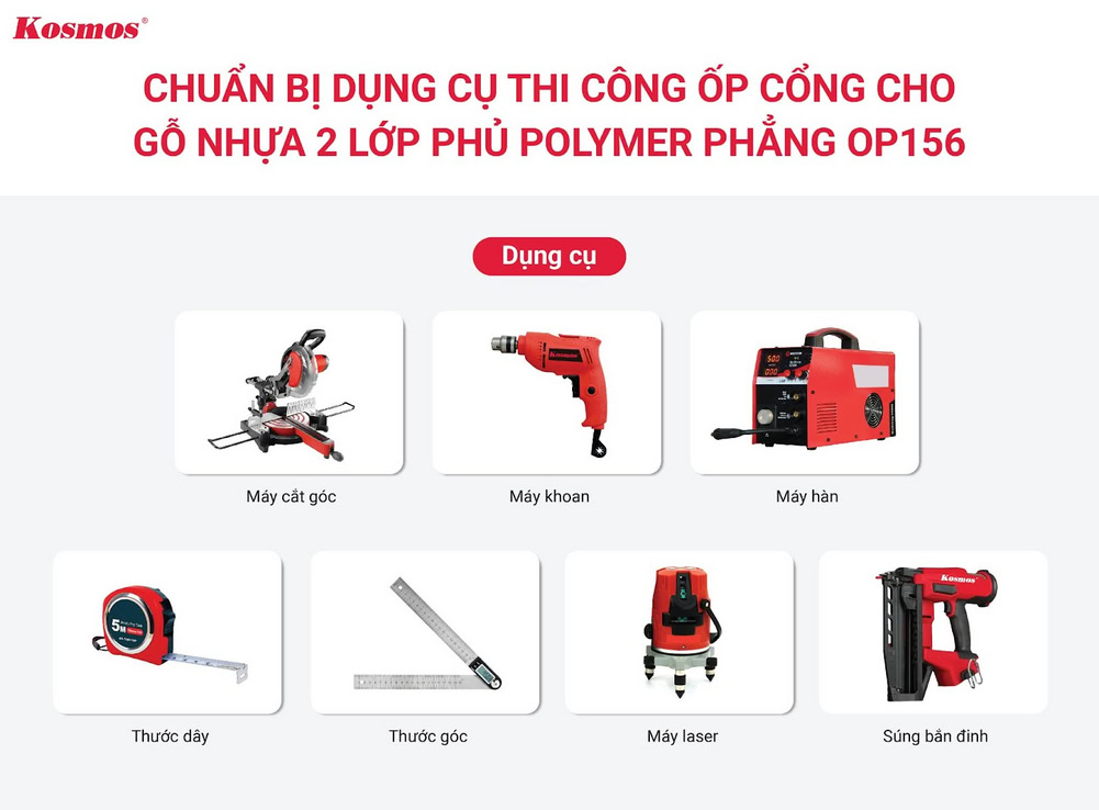 Dụng cụ thi công ốp cổng gỗ nhựa 2 lớp biên dạng phẳng OP156