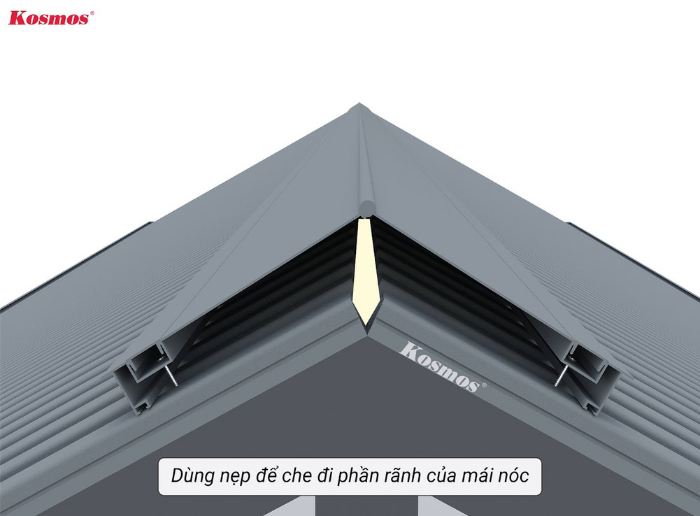 Dùng nẹp che đi rãnh và vít inox