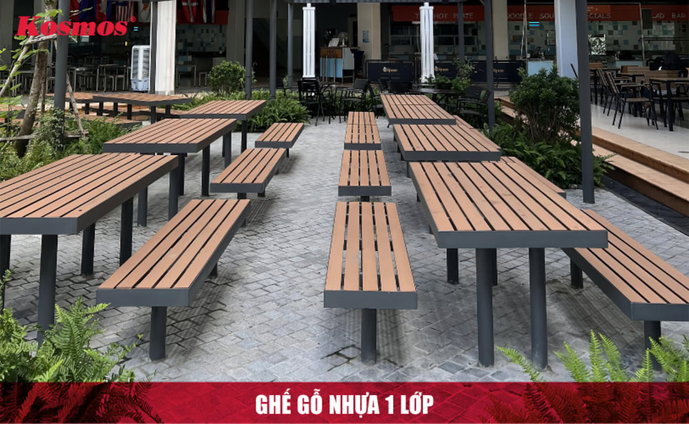 Ghế ngồi gỗ nhựa 1 lớp