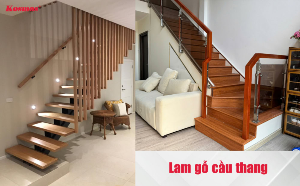 Lam gỗ cầu thang
