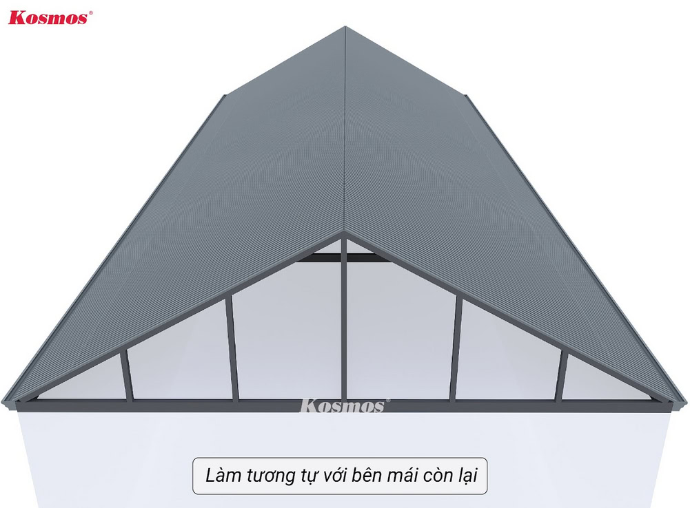 Lắp đặt tương tự với bên mái còn lại