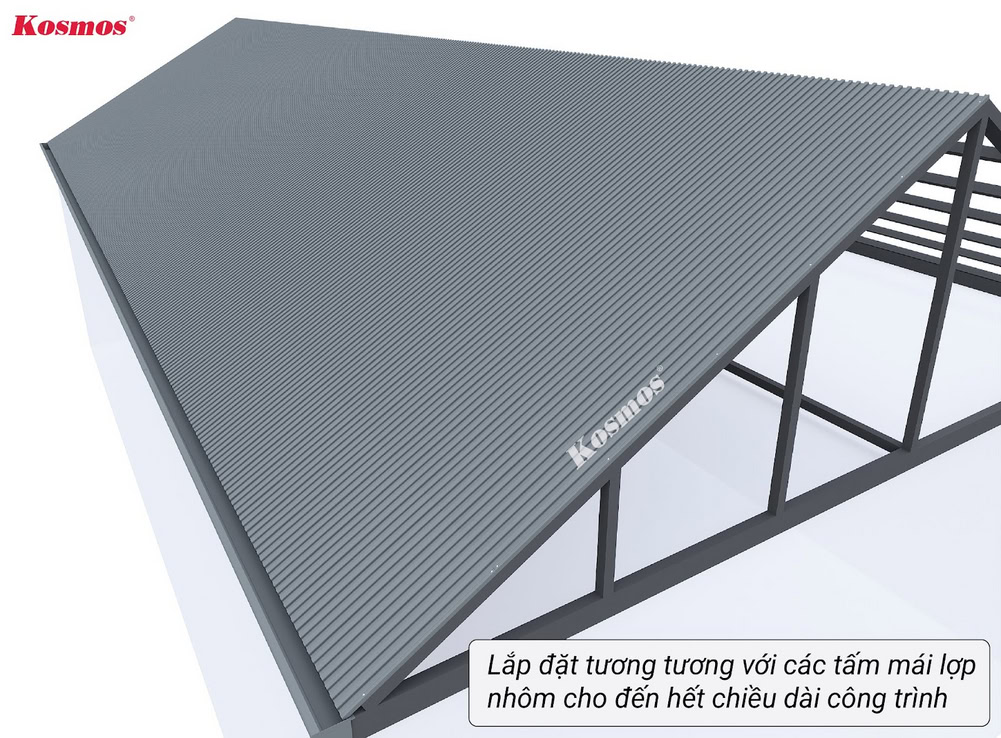 Lặp lại tương tự các bước 5,6,7,8 cho đến hết khung xương của 1 bên mái