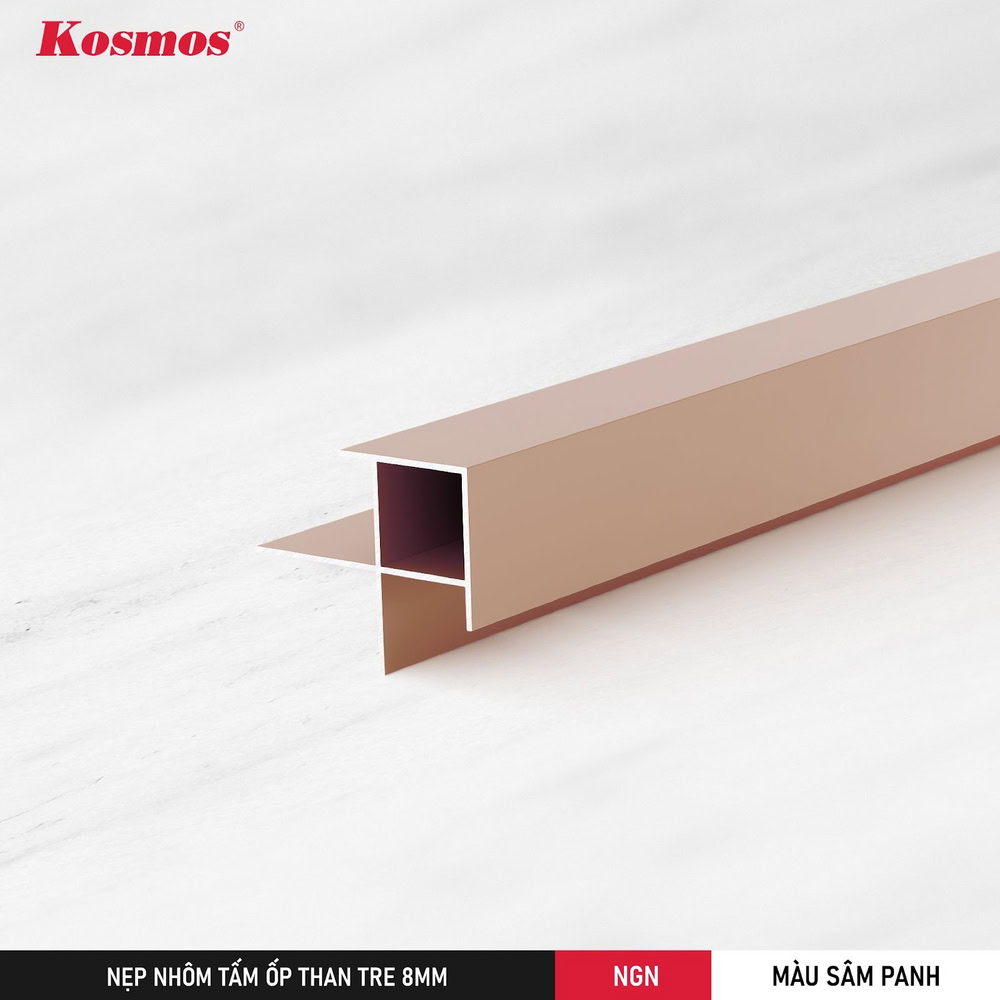 Nẹp góc ngoài màu sâm panh màu trung tính.