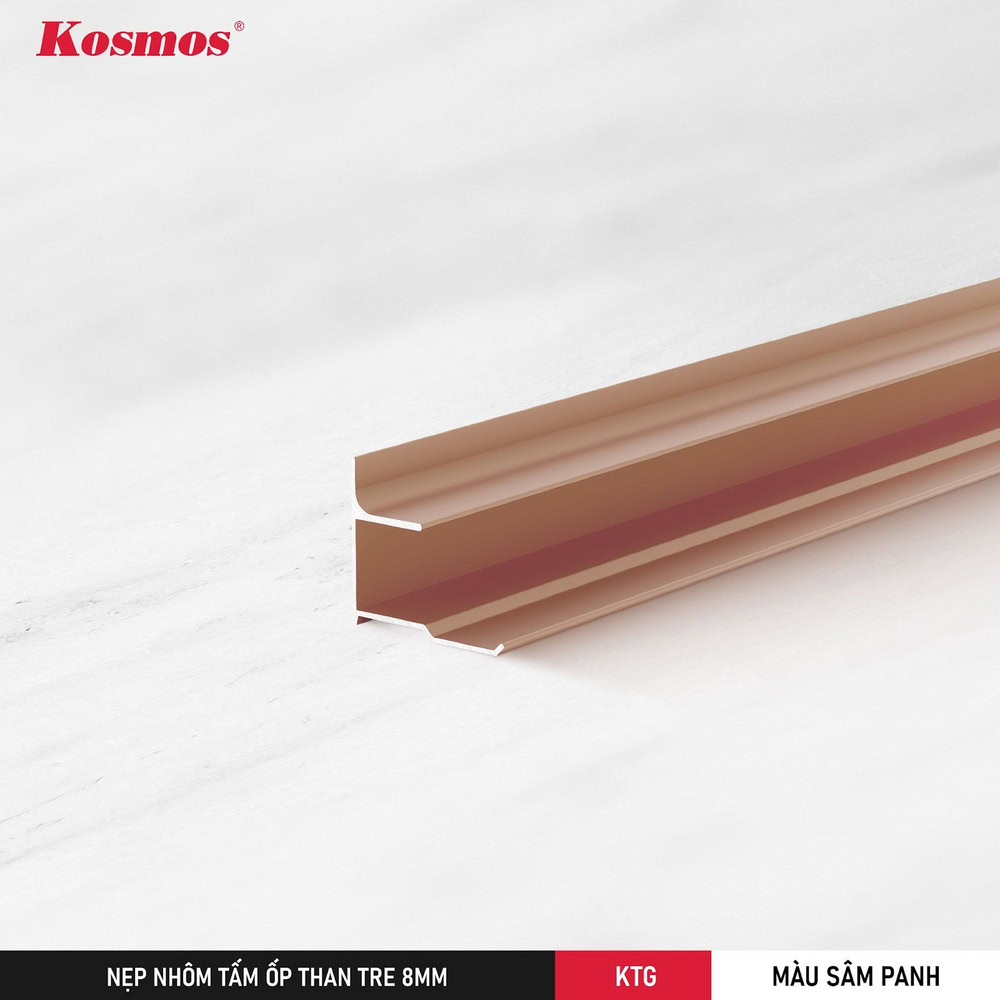 Nẹp nhôm góc trong KTG-SP màu sâm panh trung tính, dễ phối nội thất Nẹp nhôm góc trong KTG-SP màu sâm panh trung tính, dễ phối nội thất