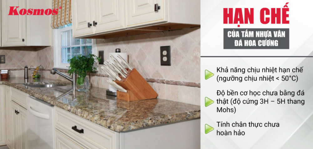 Nhược điểm của tấm ốp PVC vân đá hoa cương