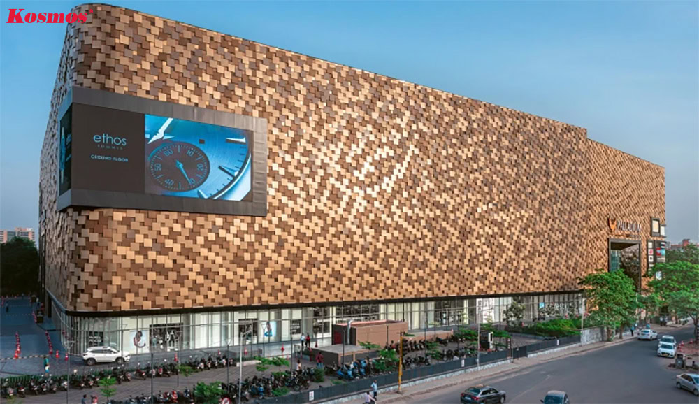 Ốp mặt tiền trung tâm thương mại bằng tấm Alu