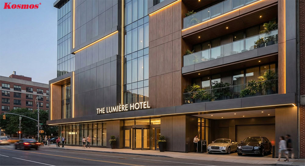 Ốp tấm alu mặt tiền cho khách sạn