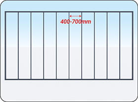 Ốp vách: Khoảng cách giữa các thanh xương từ 40 - 70cm