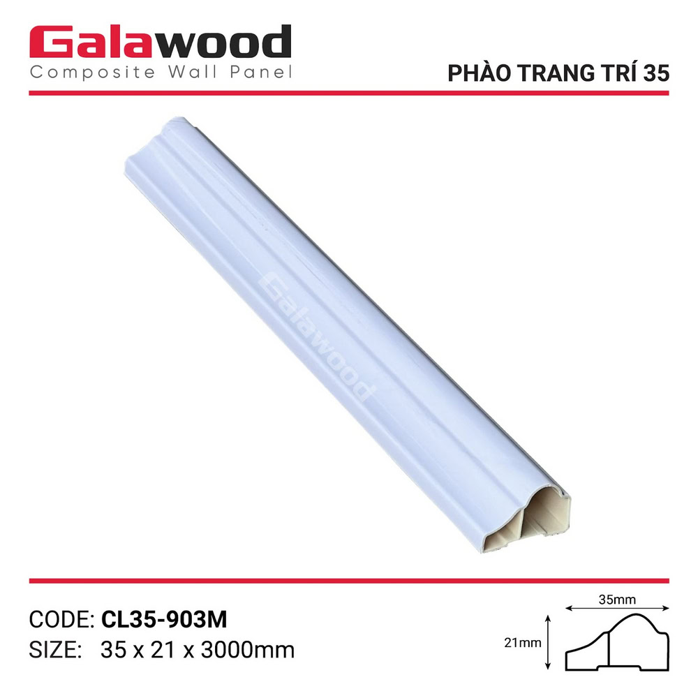 Phào chỉ nhựa trang trí nội thất CL35-903M vân mây trắng ngà