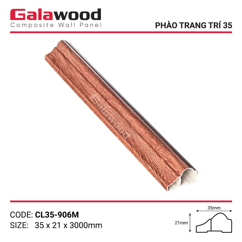 Phào chỉ nhựa trang trí nội thất mã CL35-906M màu vàng cam