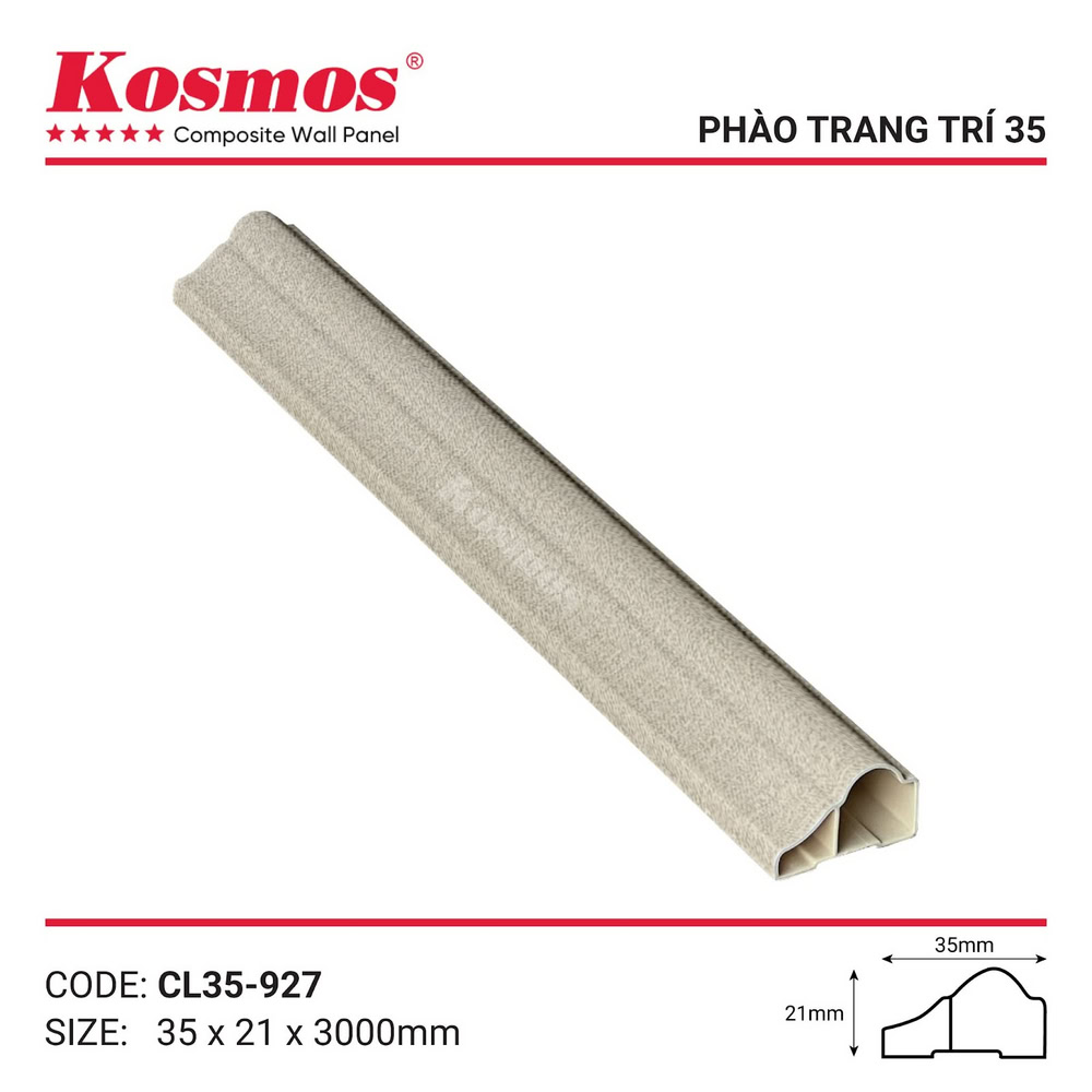 Phào chỉ trang trí CL35-927 vân vải kem Phào chỉ trang trí CL35-927 vân vải kem
