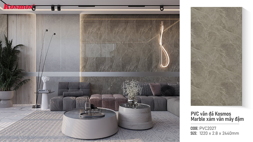 Tấm nhựa giả đá có kích thước lớn, hạn chế nối tấm