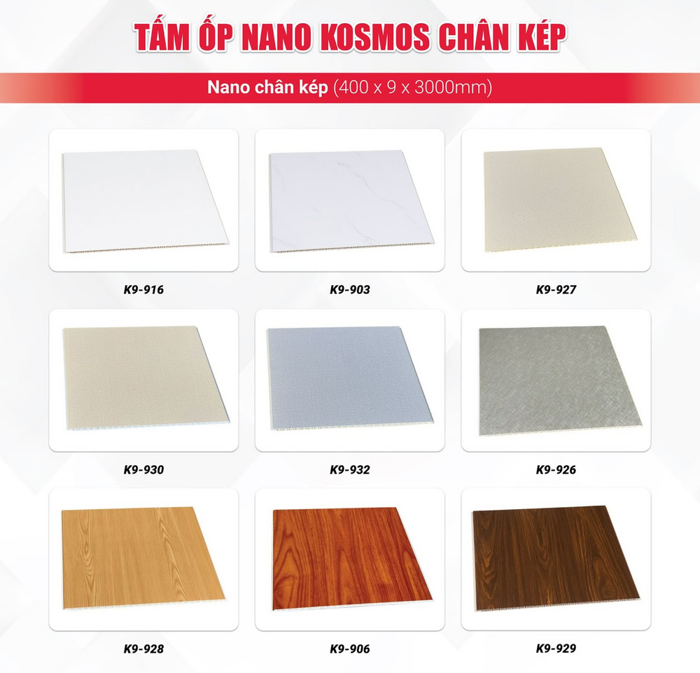 Tấm nhựa Nano có đa dạng mẫu mã đẹp