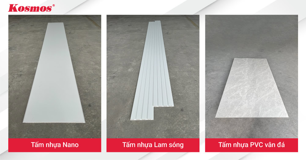 Tấm nhựa Nano, tấm Lam sóng và PVC vân đá