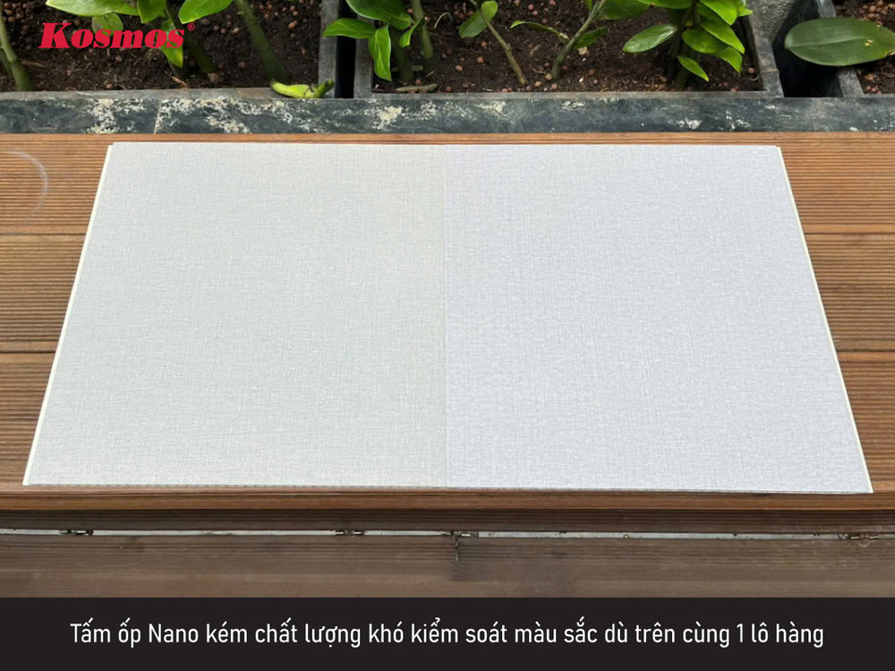 Panno nano-kouch ki pa bon kalite yo ka montre ti varyasyon koulè ant panno yo nan menm pakèt la.