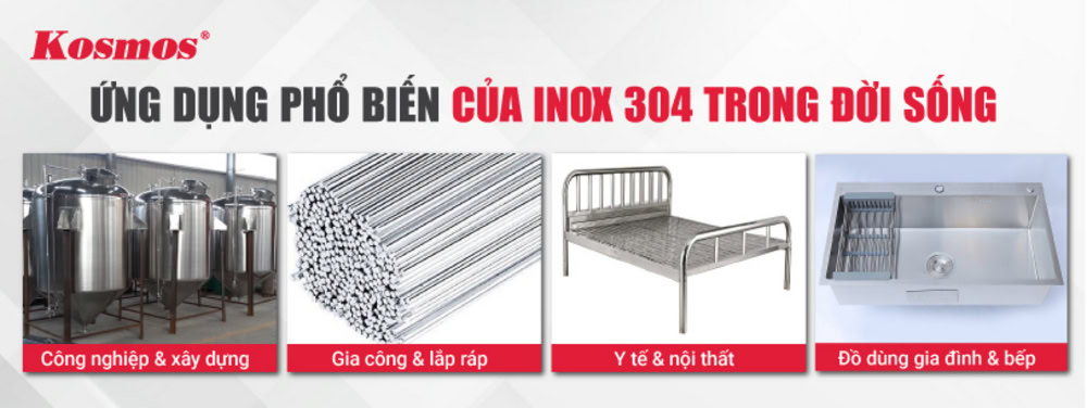 Ứng dụng phổ biến của inox 304 trong đời sống
