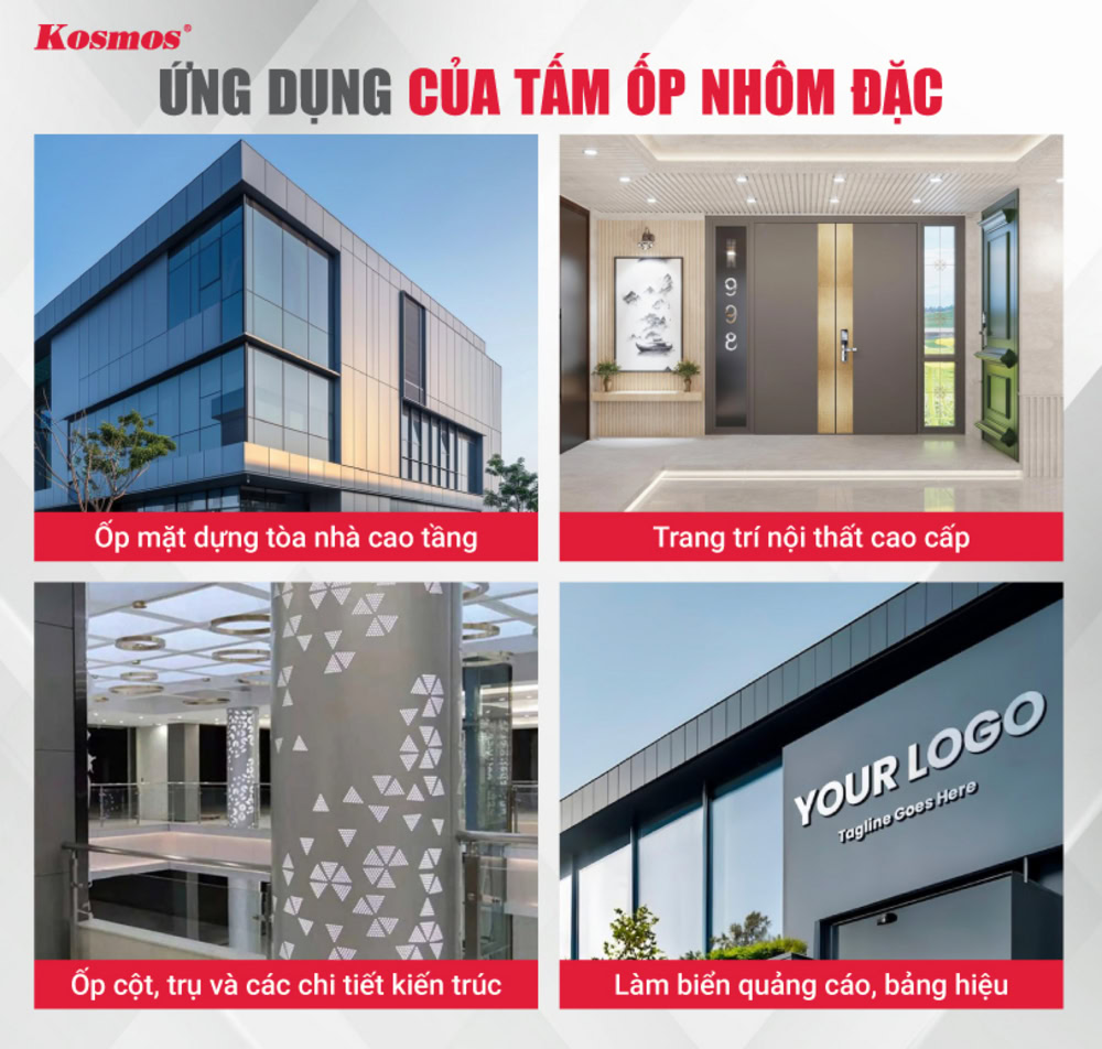 Ứng dụng phổ biến của tấm ốp nhôm đặc Ứng dụng phổ biến của tấm ốp nhôm đặc